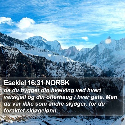 Esekiel 16:31 NORSK Bible Verse Image