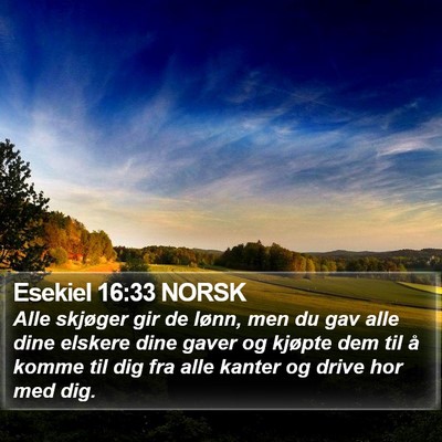 Esekiel 16:33 NORSK Bible Verse Image