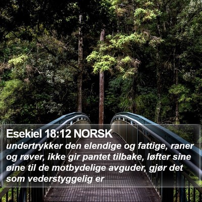 Esekiel 18:12 NORSK Bible Verse Image