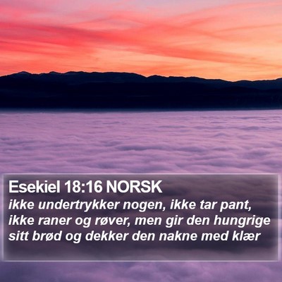 Esekiel 18:16 NORSK Bible Verse Image