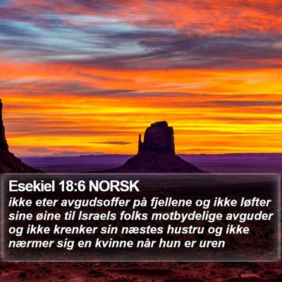 Esekiel 18:6 NORSK Bible Verse Image