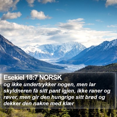 Esekiel 18:7 NORSK Bible Verse Image