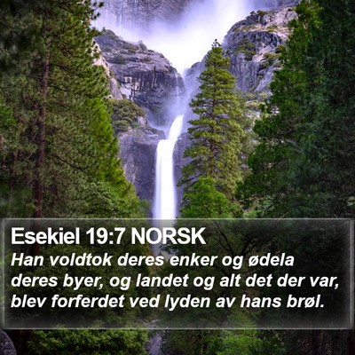 Esekiel 19:7 NORSK Bible Verse Image