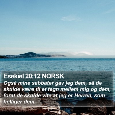 Esekiel 20:12 NORSK Bible Verse Image