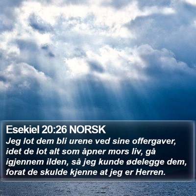 Esekiel 20:26 NORSK Bible Verse Image