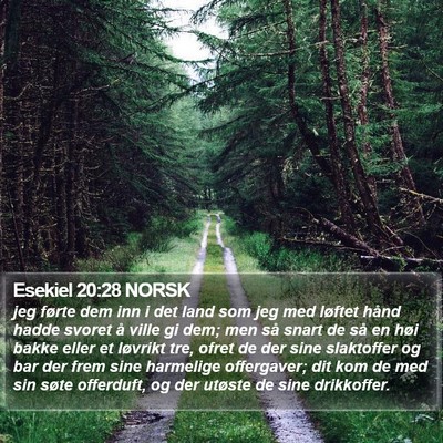 Esekiel 20:28 NORSK Bible Verse Image