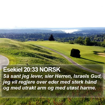 Esekiel 20:33 NORSK Bible Verse Image