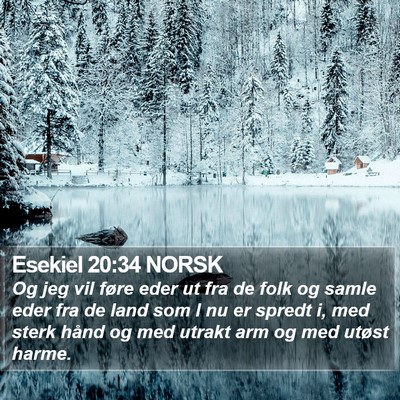 Esekiel 20:34 NORSK Bible Verse Image