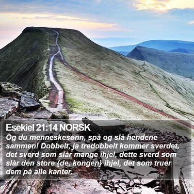 Esekiel 21:14 NORSK Bible Verse Image