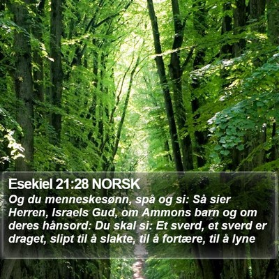 Esekiel 21:28 NORSK Bible Verse Image