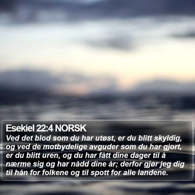 Esekiel 22:4 NORSK Bible Verse Image