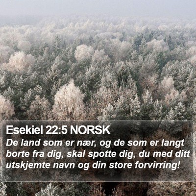 Esekiel 22:5 NORSK Bible Verse Image