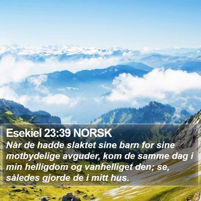 Esekiel 23:39 NORSK Bible Verse Image