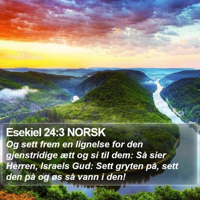 Esekiel 24:3 NORSK Bible Verse Image