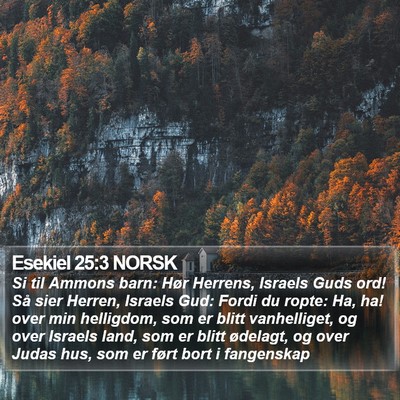 Esekiel 25:3 NORSK Bible Verse Image