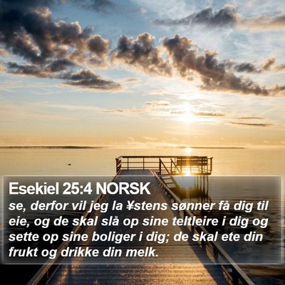 Esekiel 25:4 NORSK Bible Verse Image