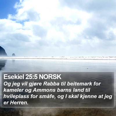 Esekiel 25:5 NORSK Bible Verse Image