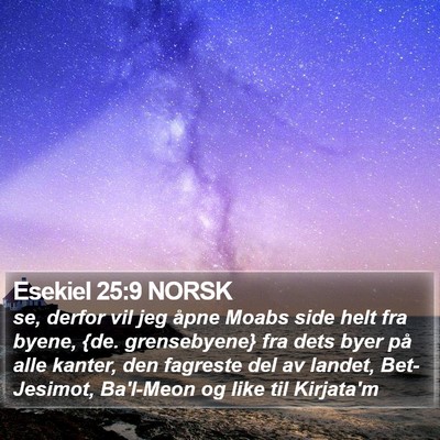 Esekiel 25:9 NORSK Bible Verse Image