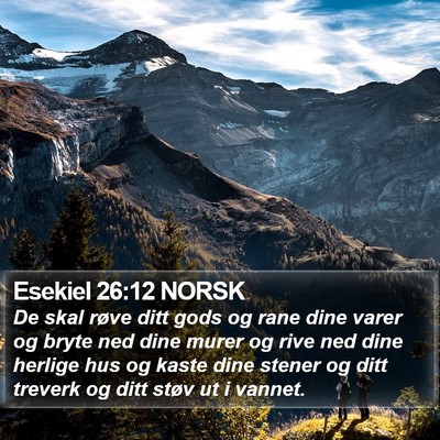 Esekiel 26:12 NORSK Bible Verse Image