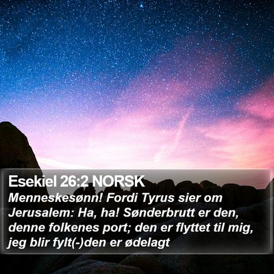 Esekiel 26:2 NORSK Bible Verse Image