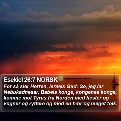 Esekiel 26:7 NORSK Bible Verse Image