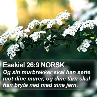 Esekiel 26:9 NORSK Bible Verse Image