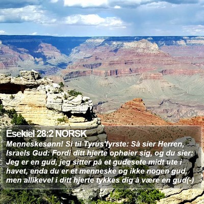 Esekiel 28:2 NORSK Bible Verse Image