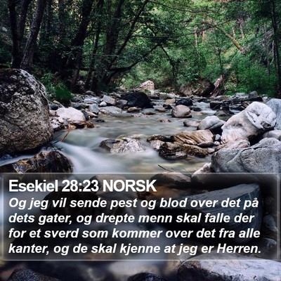 Esekiel 28:23 NORSK Bible Verse Image