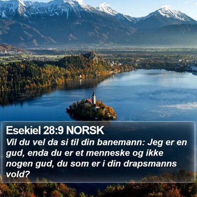 Esekiel 28:9 NORSK Bible Verse Image