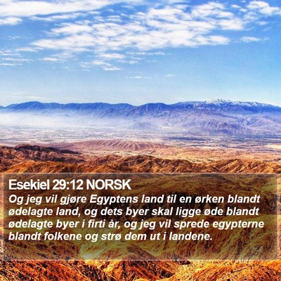 Esekiel 29:12 NORSK Bible Verse Image