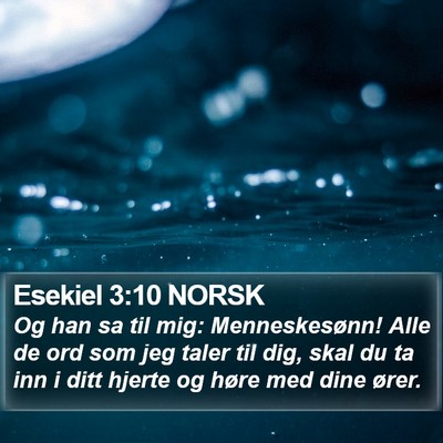 Esekiel 3:10 NORSK Bible Verse Image