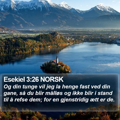 Esekiel 3:26 NORSK Bible Verse Image