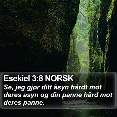 Esekiel 3:8 NORSK Bible Verse Image