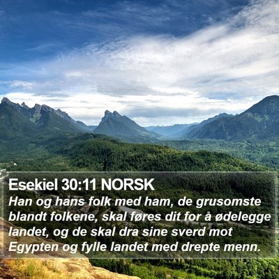 Esekiel 30:11 NORSK Bible Verse Image