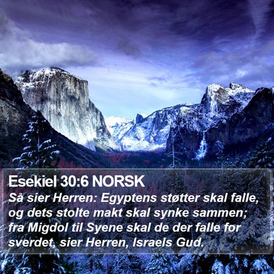 Esekiel 30:6 NORSK Bible Verse Image