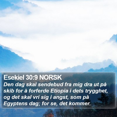 Esekiel 30:9 NORSK Bible Verse Image