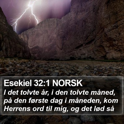 Esekiel 32:1 NORSK Bible Verse Image