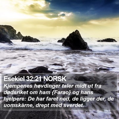 Esekiel 32:21 NORSK Bible Verse Image