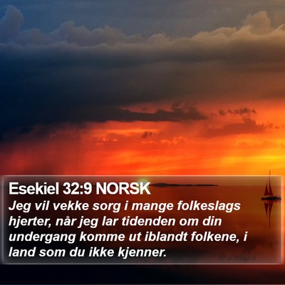 Esekiel 32:9 NORSK Bible Verse Image