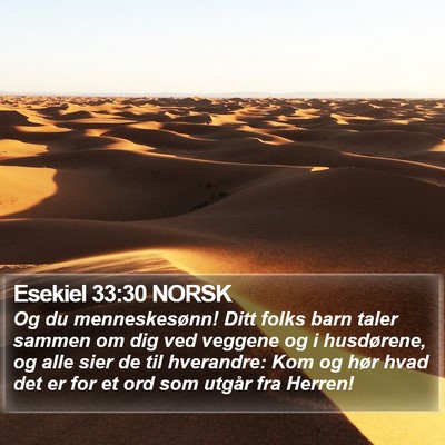 Esekiel 33:30 NORSK Bible Verse Image