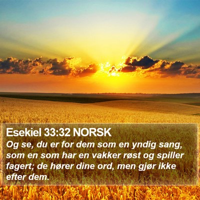 Esekiel 33:32 NORSK Bible Verse Image