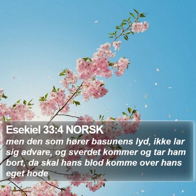 Esekiel 33:4 NORSK Bible Verse Image
