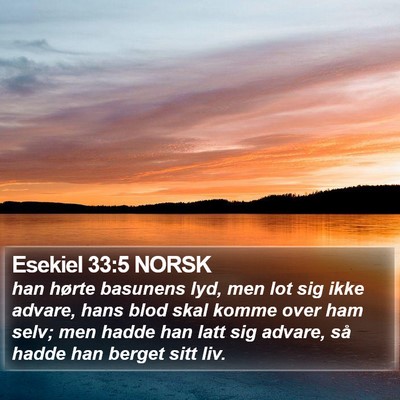 Esekiel 33:5 NORSK Bible Verse Image