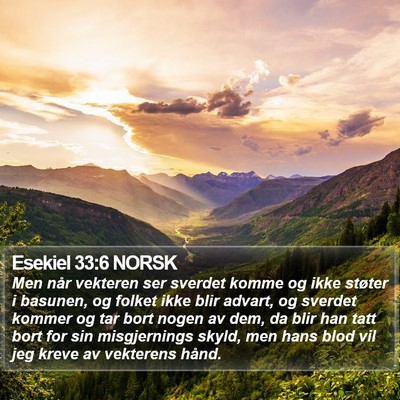 Esekiel 33:6 NORSK Bible Verse Image