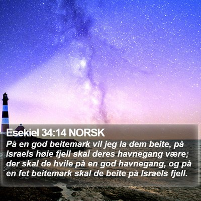 Esekiel 34:14 NORSK Bible Verse Image
