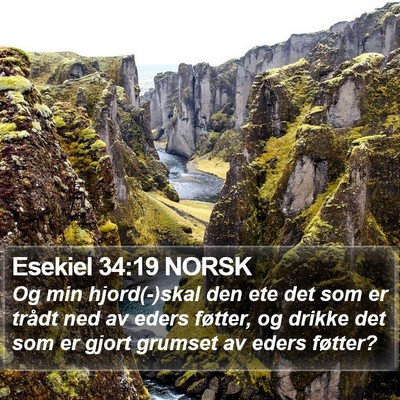 Esekiel 34:19 NORSK Bible Verse Image