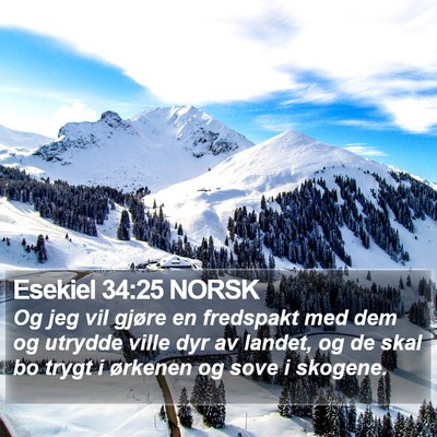 Esekiel 34:25 NORSK Bible Verse Image