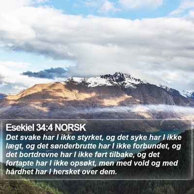 Esekiel 34:4 NORSK Bible Verse Image