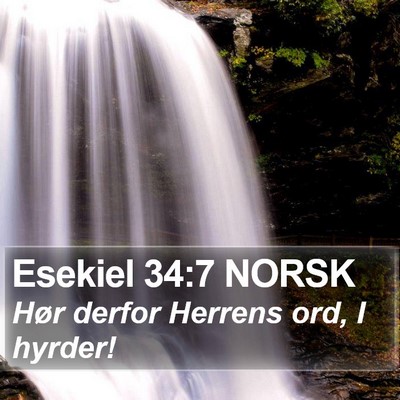Esekiel 34:7 NORSK Bible Verse Image