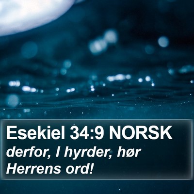 Esekiel 34:9 NORSK Bible Verse Image